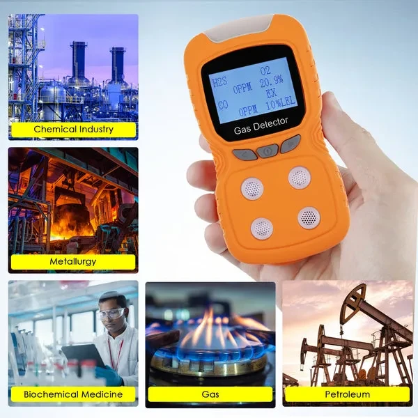 Portable 4-Gas Detector for CO, H₂S, O₂, EX (LEL) Gas Detection - Image 2