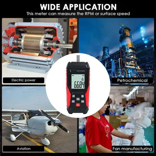 Portable 2-in-1 Tachometer with Noncontact Laser Photo Sensor - Image 2