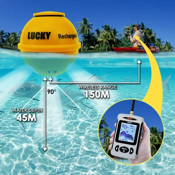 Extended Range Wireless Fish Finder (45m/147ft Depth, 150m/492ft Operation) - Image 2