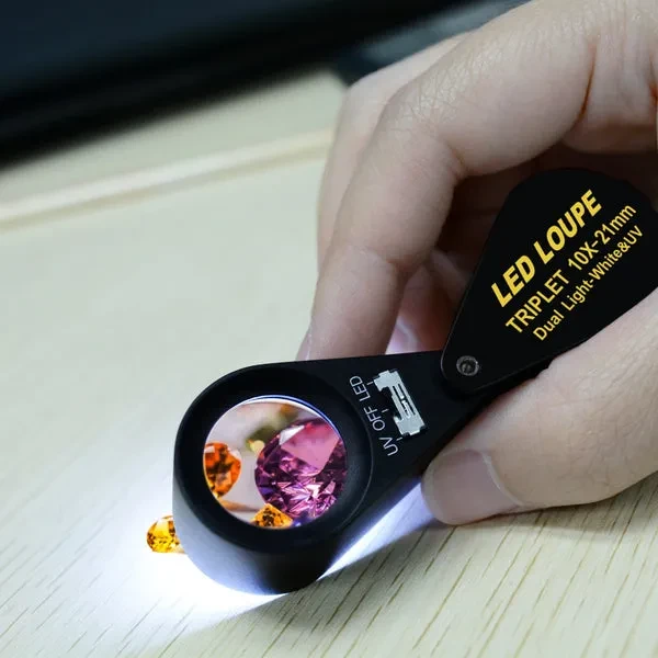Jeweler's Loupe with LED UV Light (10x Magnification, 21mm) - Image 3