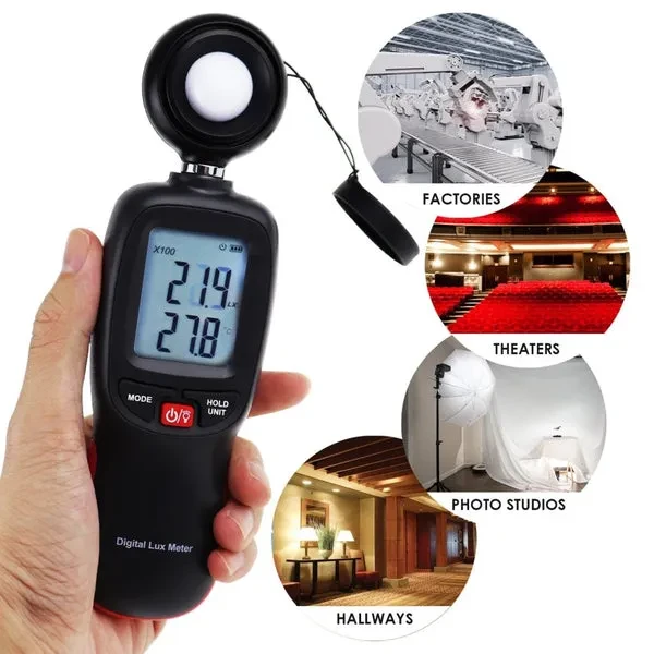 Handheld Light Meter with Bluetooth for Digital Illuminance and Lumens - Image 2
