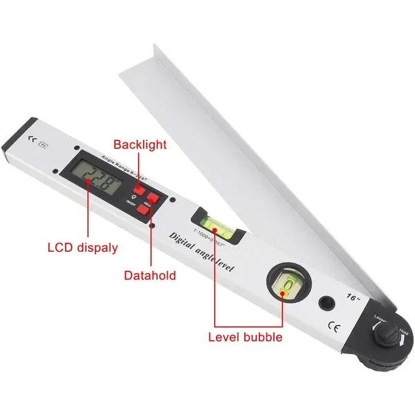 Digital Angle Finder/Protractor Meter, 0-225° with Horizontal & Vertical Levels - Image 3