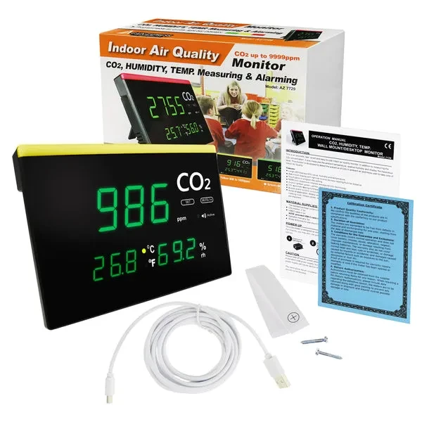 Indoor Air Quality Monitor, Real-time Wall Mount/Desktop Stand - Image 4