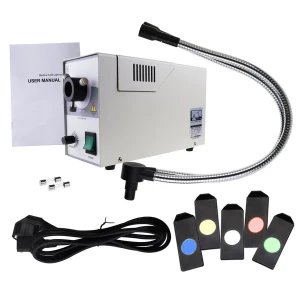 Gooseneck Fiber Optic Microscope Illuminator with Color Filters