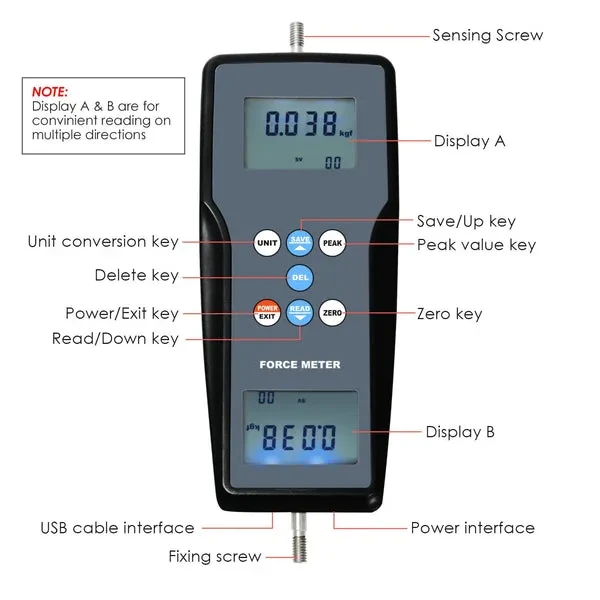 Digital Force Meter Tester (1K-100K Gauge, Pull Push) - Image 3