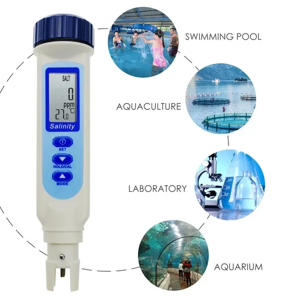 Pen Type Salinity & Temperature Meter for Salt Water Quality with ATC - Image 3