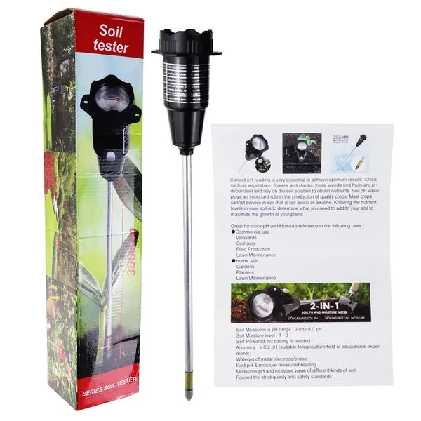 Soil pH and Moisture Meter with 2-in-1 Testing (308mm Long Waterproof) - Image 3