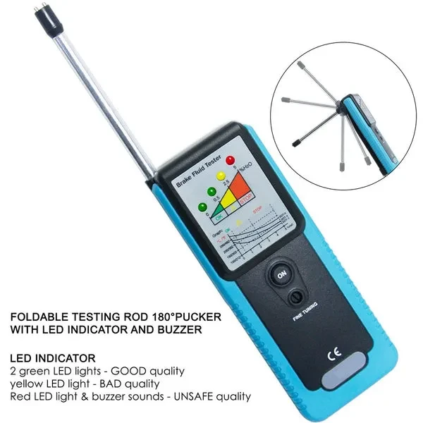 Brake Fluid Tester with LED Indicator and Foldable Tip - Image 4