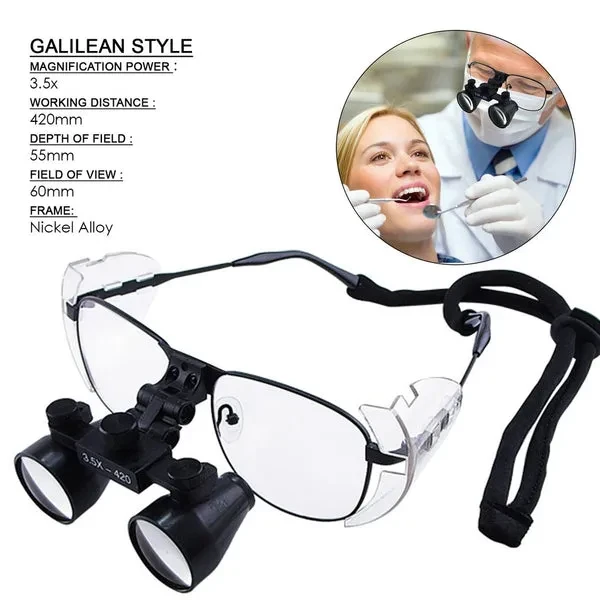 3.5x Magnification Nickel Alloy Frame Dental Surgical Loupes - Image 5