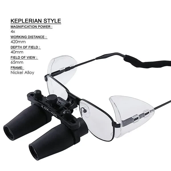 4.0x Magnification Dental Surgical Loupes with Nickel Alloy Frame - Image 4