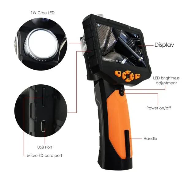 HD Camera Endoscope with 5M Cable and IR LED - Image 3