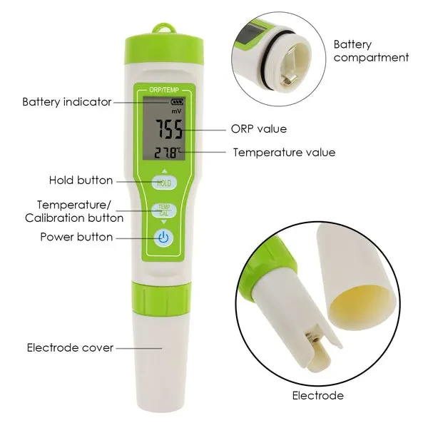 Pen-size ORP Redox Tester for Water Quality, -1200~1200mV - Image 4