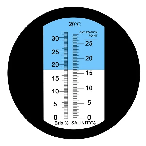 Brix Salinity Refractometer with ATC Dual Scale (0-32% Brix & 0-28% Salinity) - Image 4