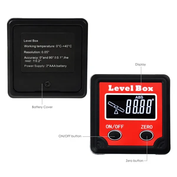 Angle Finder Bevel Box/Inclinometer Level Gauge Protractor Magnetic - Image 4