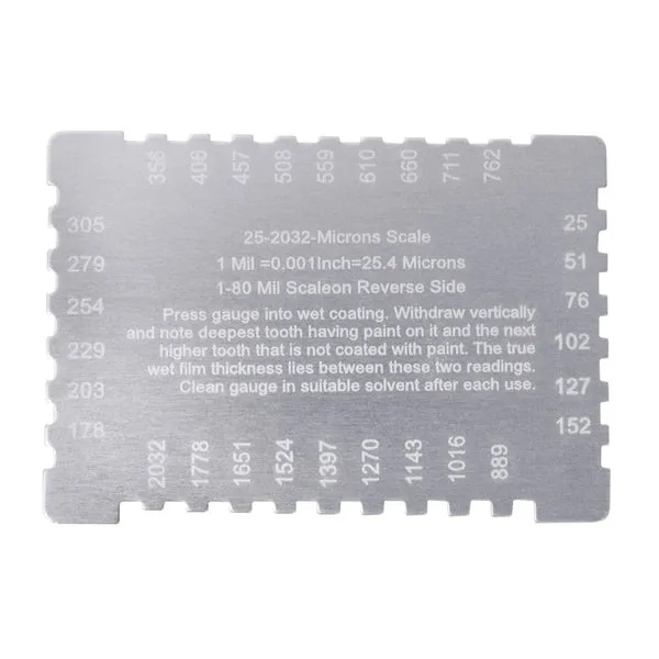 Wet Film Comb with 25-2032µm Microns and 1-80Mil Dual Scale - Image 3