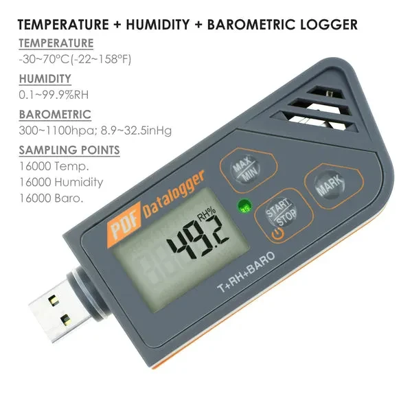 Waterproof USB Datalogger for Humidity, Temperature, and Pressure - Image 4