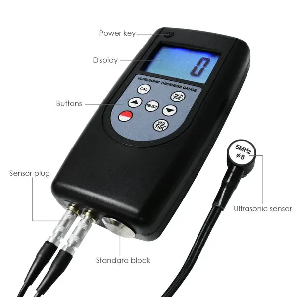 Ultrasonic Thickness Meter (0.75~400mm) Gauge Tester - Image 4