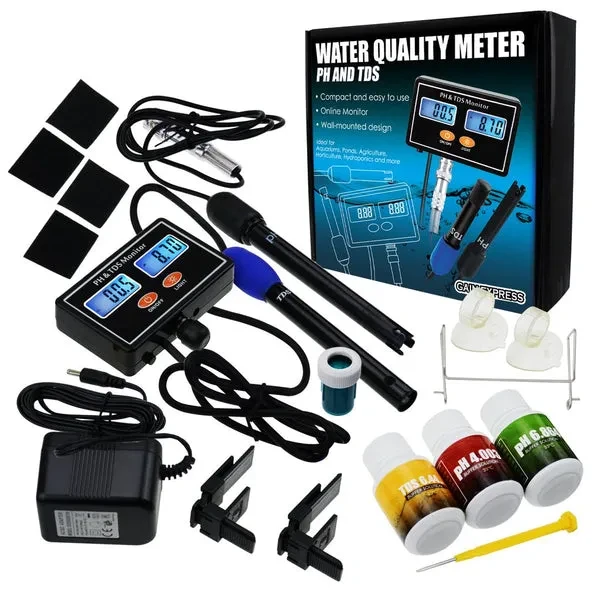 Digital Combo pH & TDS Monitor Meter Tester Monitor ATC (0.00~14.00pH)