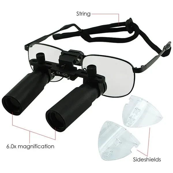 6.0x Magnification Dental Surgical Loupes with Nickel Alloy Frame - Image 5