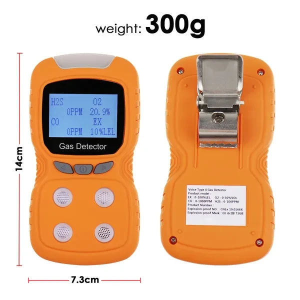 Portable 4-Gas Detector for CO, H₂S, O₂, EX (LEL) Gas Detection - Image 4