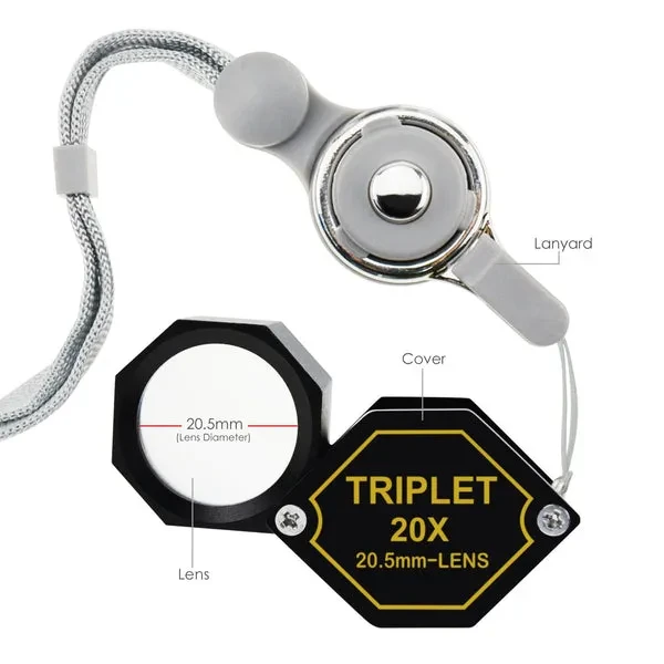 20x Magnification 20.5mm Loupe Jewelry Magnifier Triplet Lens Gem Tool - Image 5