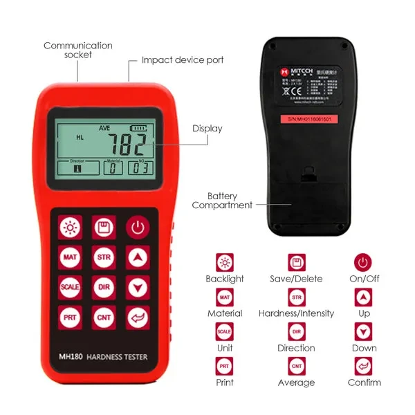Leeb Hardness Tester Meter Gauge (170~960 HLD) with 100 Group Data Memory - Image 5
