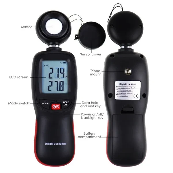 Handheld Light Meter with Bluetooth for Digital Illuminance and Lumens - Image 5
