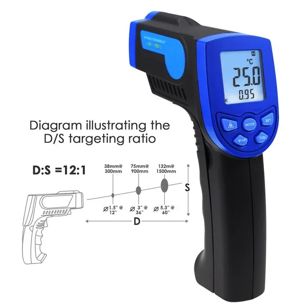 Non-Contact Infrared 12:1 Thermometer Laser -30~550°C/-22~1022°F - Image 5
