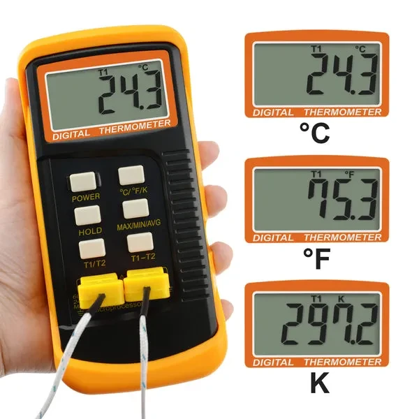 Digital Thermocouple Temperature K-Type Thermometer with 4 Probes - Image 5