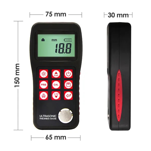 Digital Ultrasonic Thickness Gauge (0.75 ~ 300mm) 4.5 Digits LCD - Image 5