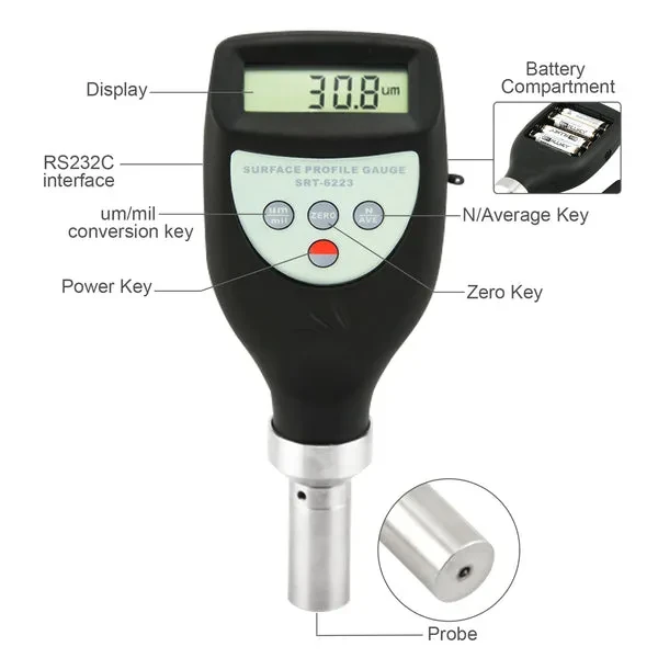 Digital Surface Gauge with Roughness Tester (0~800 μm Range) - Image 5