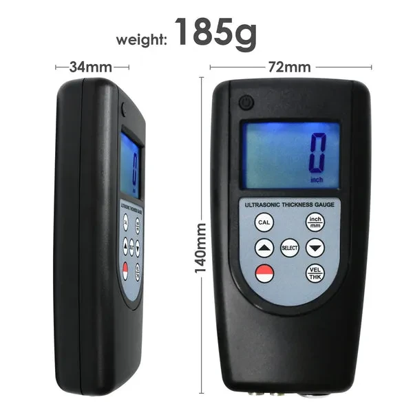 Ultrasonic Thickness Meter (0.75~400mm) Gauge Tester - Image 5