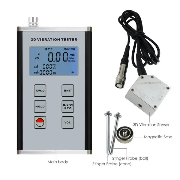 Digital 3-Axis Vibration Meter with Piezoelectric Sensor - Image 5