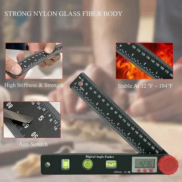 4-in-1 Multifunctional Digital Angle Finder Protractor, Ruler - Image 7