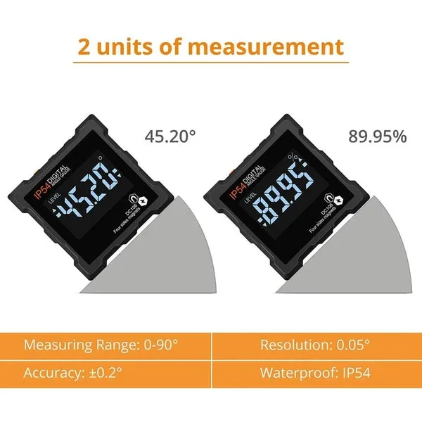 Digital Level Box Angle Finder with 4 Magnetic Bases - Image 7