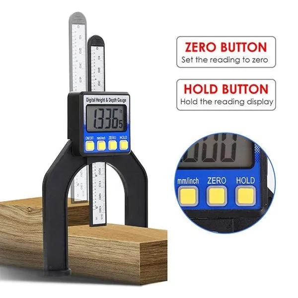 Mini Digital Height & Depth Gauge with Magnetic Base, 0-80mm Range - Image 3
