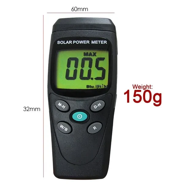 Solar Power Meter for Radiation Energy Measurement (BTU/(ft2*h) / W/m2) - Image 6