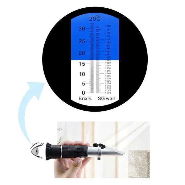 Beer Brix Refractometer with ATC, Dual Scale for Brix and Specific Gravity - Image 6