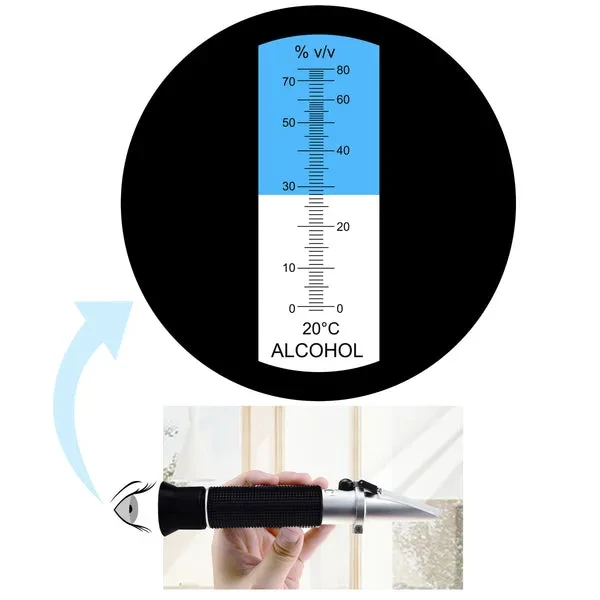 Alcohol Refractometer Dual Scale with ATC, 0~80% Range - Image 6