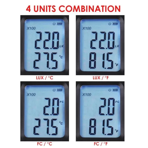 Handheld Light Meter with Bluetooth for Digital Illuminance and Lumens - Image 6
