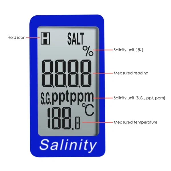 Pen Type Salinity & Temperature Meter for Salt Water Quality with ATC - Image 6