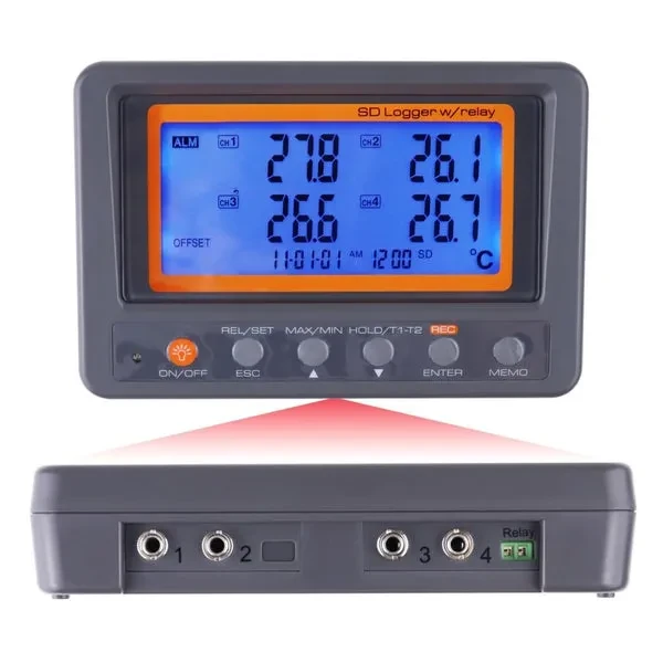 Digital 4 Channels Thermometer with NTC Thermistor Probe, SD Card Logging - Image 8