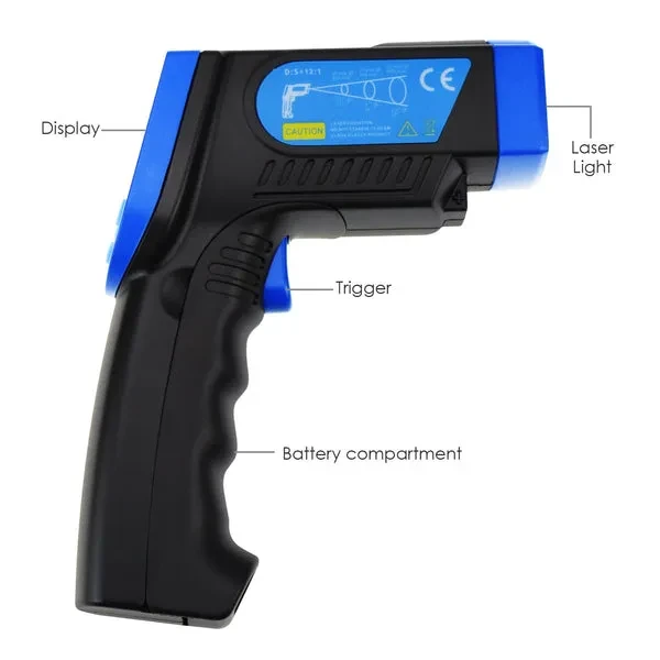 Non-Contact Infrared 12:1 Thermometer Laser -30~550°C/-22~1022°F - Image 6