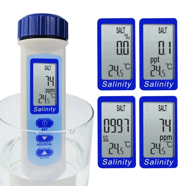 Pen Type Salinity & Temperature Meter for Salt Water Quality with ATC - Image 7