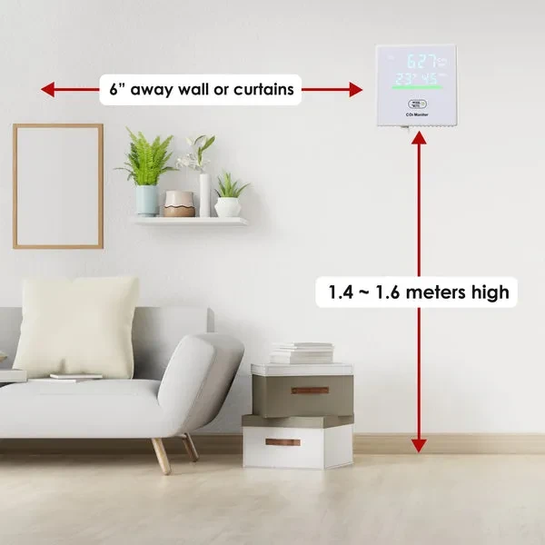 Smart CO2 Carbon Dioxide Indoor Air Quality Monitor with Temperature and Humidity - Image 5