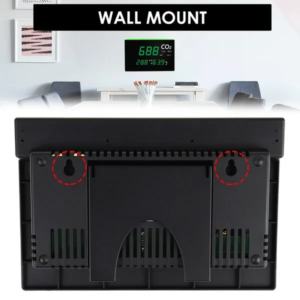Indoor Air Quality Monitor, Real-time Wall Mount/Desktop Stand - Image 9