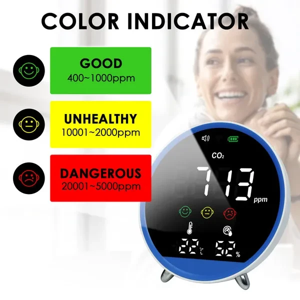 CO2 Monitor for Indoor Air Quality with Temperature Display - Image 5