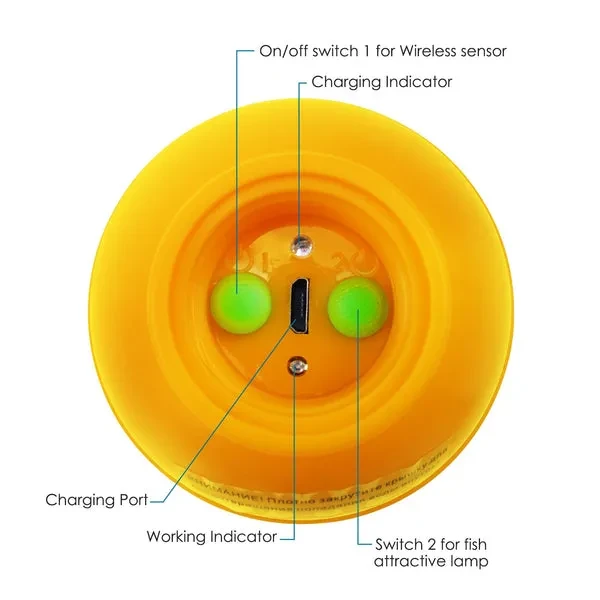 Rechargeable Wireless Fish Finder with Attractive Lamp (45M Depth) - Image 9