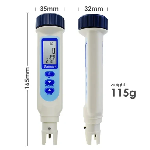 Pen Type Salinity & Temperature Meter for Salt Water Quality with ATC - Image 8