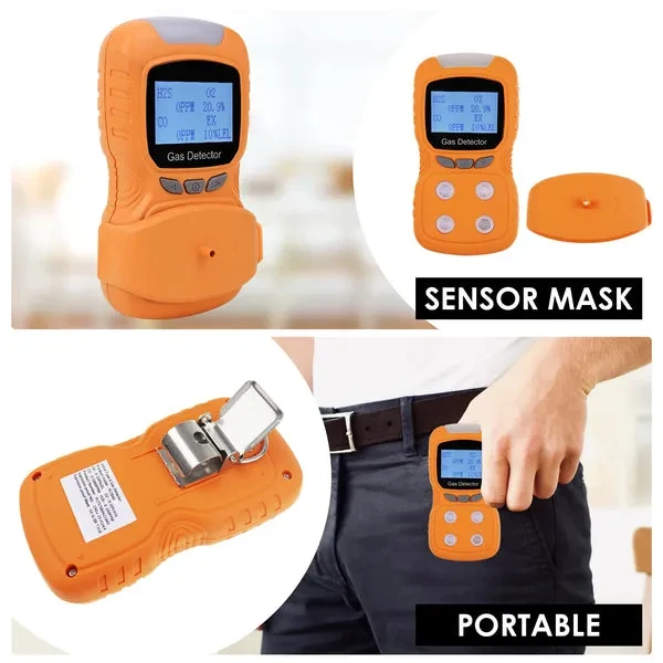 Portable 4-Gas Detector for CO, H₂S, O₂, EX (LEL) Gas Detection - Image 5